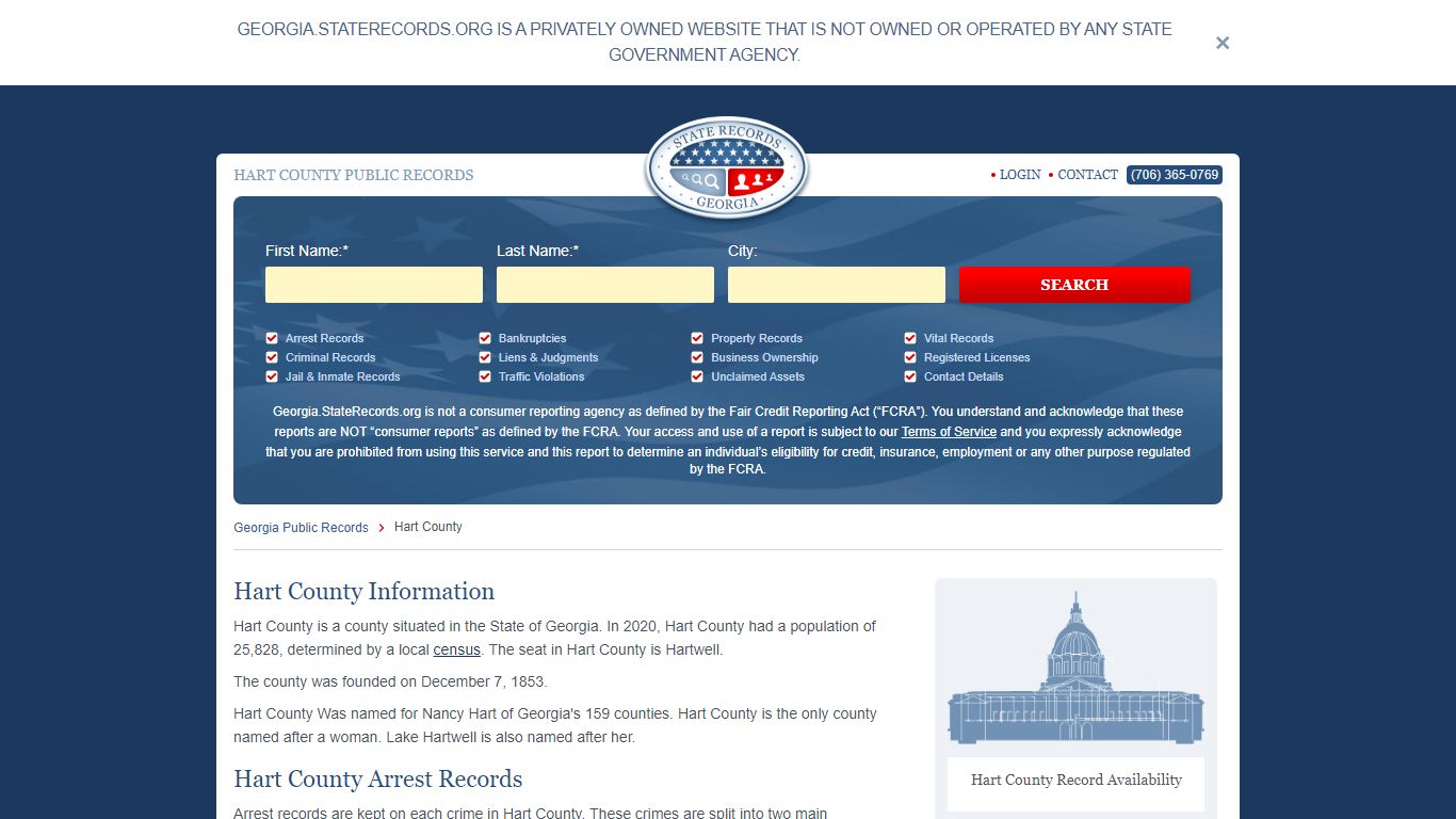 Hart County Arrest, Court, and Public Records | StateRecords.org