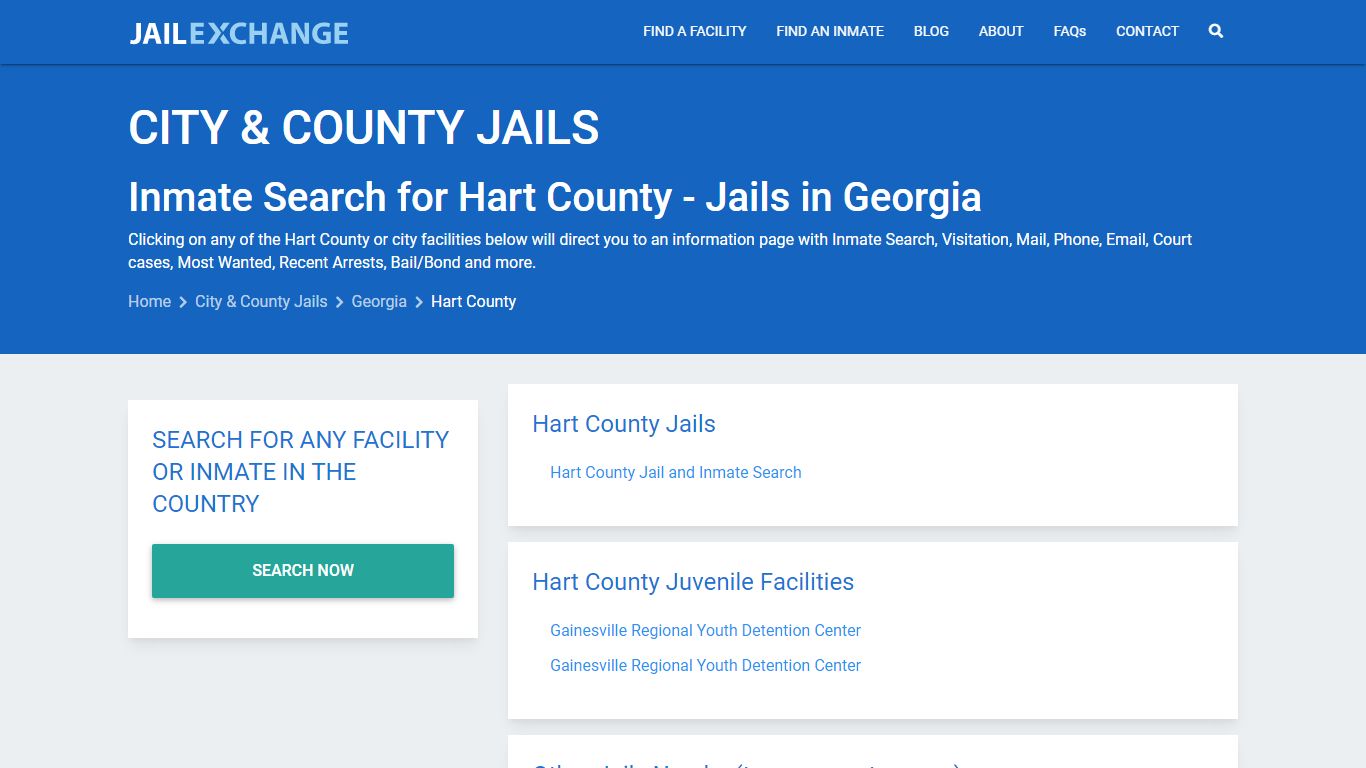 Inmate Search for Hart County | Jails in Georgia - Jail Exchange